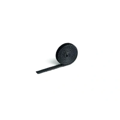 Image of Durable CAVOLINE Cable Management Hook and Loop Tie Reusable Self Gripping Tape for Quickly Bundling Tidying Cables Can be Easily Cut To RequiRed Size 1 Metre Roll in Black