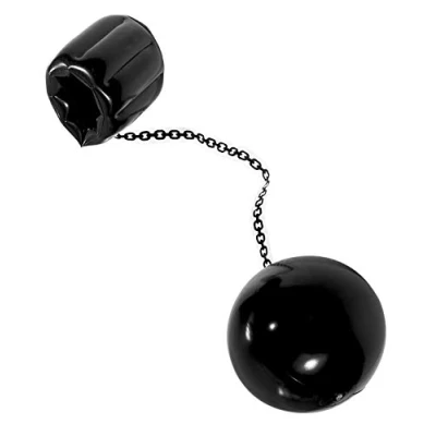 Image of Henbrandt Inflatable Balls and Chain Novelty Prop for Prisoner Convict Fancy Dress Accessory
