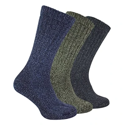 Image of 3 Pairs Multipack Mens Thick Merino Wool Socks Sock Snob Outdoor Warm Boot (6 11, Hike)