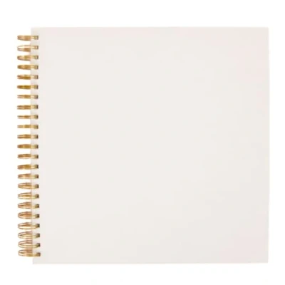 Image of Craftelier Ring Album for Scrapbooking and Crafts Projects 30 Sheets Ivory White with 190g Grammage Gold Spiral Size 12&quot; x (30.5 30.5 cm)