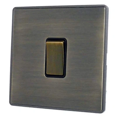 Image of G&amp;H LAB301 Screwless Antique Bronze 1 Gang or 2 Way Rocker Light Switch