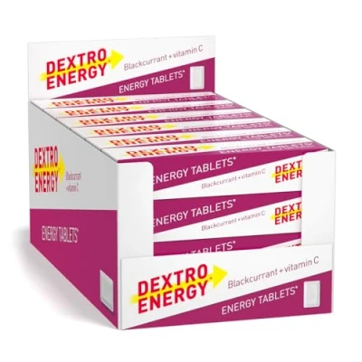 Image of Dextro Energy Blackcurrant Glucose Tablets with Vitamin C, 47 g, 24 Packs, Tablets, for a Quick Burst of
