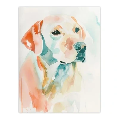 Image of Artery8 Golden Labrador Dog Lover Watercolour Portrait Living Room Large Wall Art Poster Print Thick Paper 18X24 Inch
