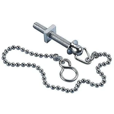 Image of E2trade Replacement Chrome 18&quot; Sink Basin Bath Ball Plug Chain And Stay S Hook Ends