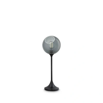 Image of DESIGN BY US Ballroom table lamp, smoky grey, glass, hand blown, dimmable.