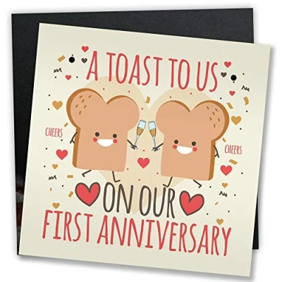 Image of RED OCEAN Funny Joke Anniversary Card For Him Her First Keepsake Plaque Gift Boyfriend Girlfriend