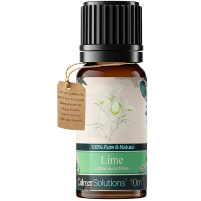 Image of Calmer Solutions Lime Essential Oil 10ml Colds, Flu, Skin Pure 100% UK Sourced Natural Oils Professional or Home use Diffusers, Humidifiers, Candles &amp; More