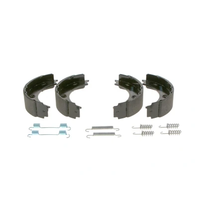 Image of 2D0609525A, 2D0609538A, 2D0698525A Handbrake Shoes BOSCH 0 986 487 611 with accessories MERCEDES BENZ: Sprinter 4 T Platform/Chassis, 3 Van