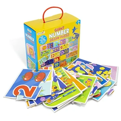 Image of abeec Giant Number Puzzles Floor Jigsaw For Kids Includes 30 Puzzle Pieces Educational Toys Toddler Games
