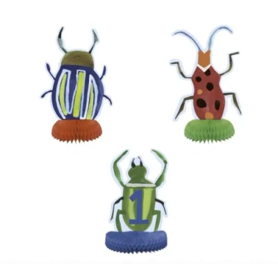 Image of Unique Party 73358 Bug 1st Birthday Table Decorations, Set of 3