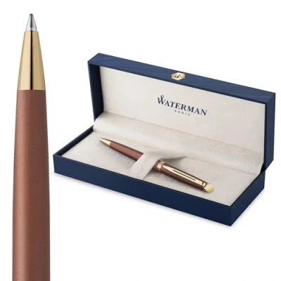 Image of Waterman Hémisphère Ballpoint Pen Copper Red (The Understated Edit Collection) Medium Point with Blue Ink Gift Box
