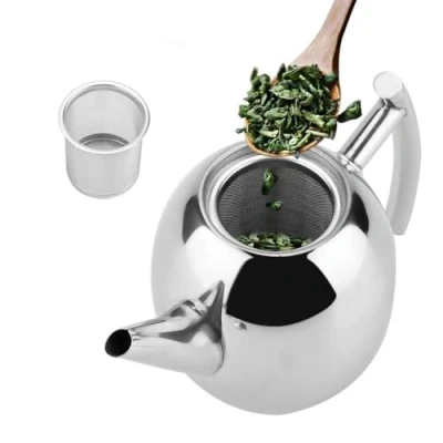 Image of Stainless Steel Teapot with Infuser, Removable Tea Strainer for Loose Leaf (1500ML)