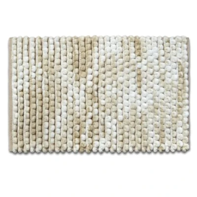 Image of Allure Marl Chunky Bobble Bath Mat Non Slip Super Soft &amp; Absorbent Marble Effect Bathroom Rug 50 x 80cm (Natural)