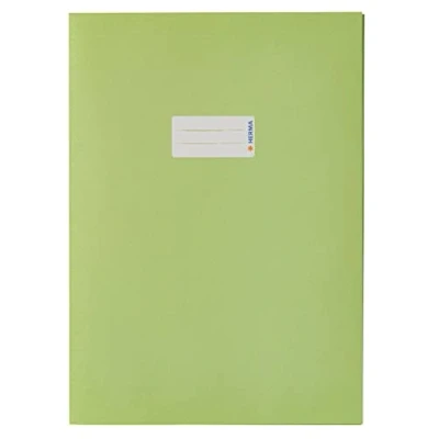 Image of HERMA 5538 Paper Notebook Covers DIN A4, Set of 10 Book with Labelling Field, Made Sturdy and Extra Strong Recycled Paper, Cover for School Notebooks, Light Green