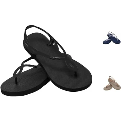 Image of Cressi Women&#039;s Marbella Women s Premium Flip Flops, Black, UK 6.5 7 EU 39 40
