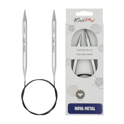 Image of KnitPro KP10397 50 cm x 9 mm Nova Fixed Circular Needles, Silver