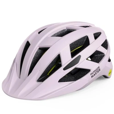 Image of OutdoorMaster Gem Recreational MIPS Cycling Helmet Two Removable Liners &amp; Ventilation in Multi Environment Bike Mountain, Motorway for Youth Adult (Misty Sakura, Large)