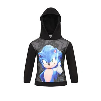 Image of SONIC THE HEDGEHOG 2 Boys Hoodie (4 5 Years) Black