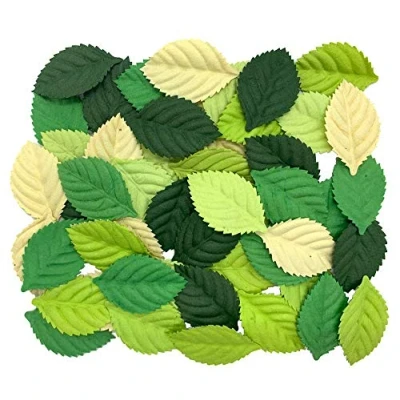 Image of RATREE 888 Handmade 100 pcs Mixed Leaves 45x29mm Mulberry Paper Scrapbooking Wedding DIY Craft Supplies Card Roses Artificial