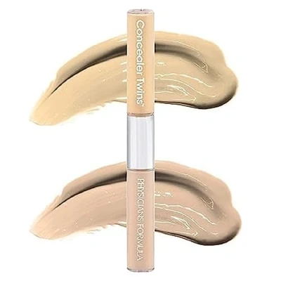 Image of Physicians Formula Twins 2 in 1 Liquid Concealer, Color Corrective and Light Flesh Tone Concealer Transfer Resistant Water Resistant, Yellow/Light Shade