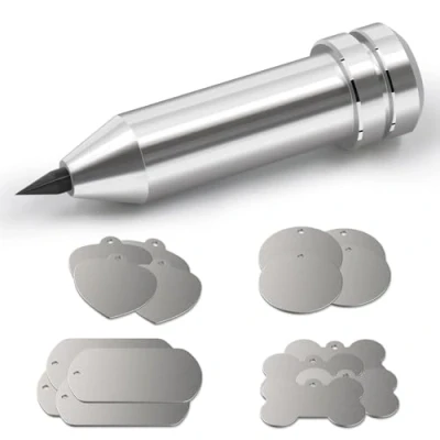 Image of Engraving Tip/Tool/Etching Tool, Compatible with Cricut Maker, Explore 3, Explore, Air, Air 2 and One, 16 Pieces of Modern Classic Silver Blank Tags&amp; Labels