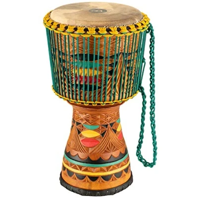 Image of Meinl Percussion Artisan Edition Djembe Large Handdrum With Goat Head Diameter 12 Inches Mahogany, Brown (AE DJTC2 L)