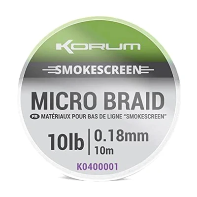 Image of Korum Smokescreen Micro Braid Hooklength 10m Spool: 10lb