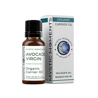 Image of Mystic Moments Organic Avocado Virgin Carrier Oil 10ml Pure &amp; Natural Perfect For Hair, Face, Nails, Aromatherapy, Massage and Dilution Vegan GMO Free