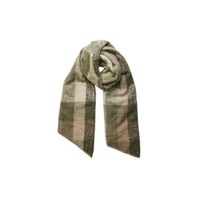 Image of PIECES Women&#039;s Pcpyron Checked Long Scarf Noos Bc, Forest Night, One Size