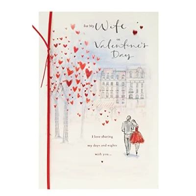 Image of uk greetings Wife Valentines Day Card With Envelope Romantic Design