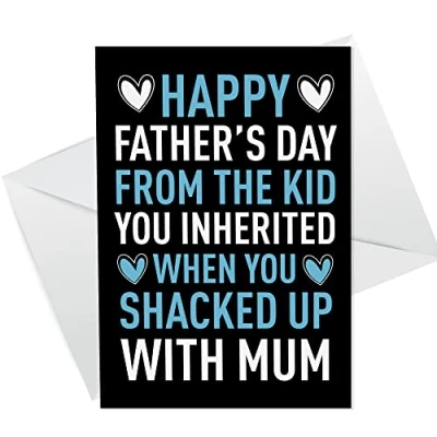 Image of RED OCEAN Funny Step Dad Fathers Day Card From The Kid You Inherited Joke Daughter Son