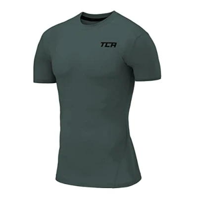 Image of TCA Boys&#039; Pro Performance Compression Base Layer Short Sleeve Thermal Top Darkest Spruce, 6 8 Years