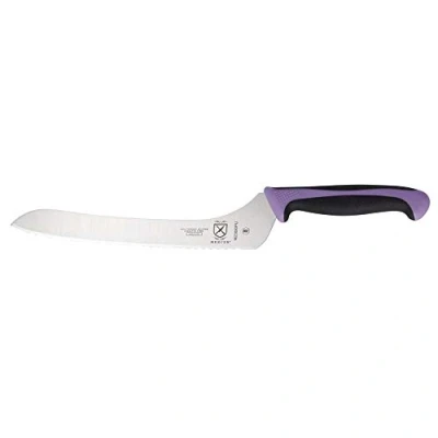 Image of Mercer Culinary Millennia Color Handle Cutlery 9&quot; Offset Bread Knife (Wavy Edge) Purple