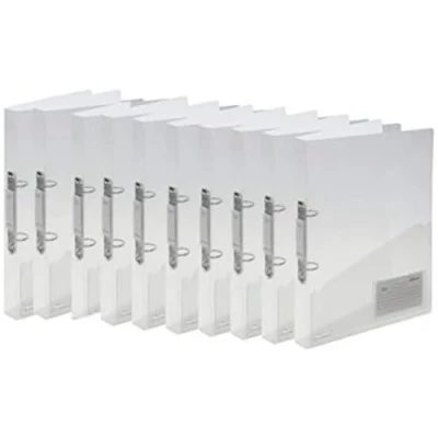 Image of Rexel A4 Clear Ice 2 Ring Binders, Pack of 10, White