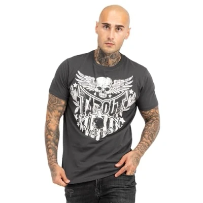 Image of Tapout Men&#039;s Westlake T Shirt, Anthracite/Off White, M