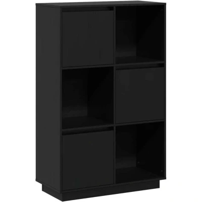 Image of vidaXL Highboard Black 74x35x117 cm Solid Wood Pine