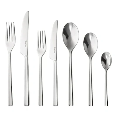 Image of Robert Welch Blockley Bright, 84 Piece Cutlery Set for 12 People. Made from Stainless Steel. Dishwasher Safe.