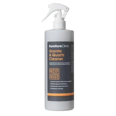 Image of Furniture Clinic Granite &amp; Quartz Spray Cleaner for Kitchen Worktops Sinks Non Abrasive Cleaning Streak Free Finish Stain Remover Black or White Marble Stone Worktop 500ml