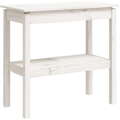 Image of vidaXL Console Table White 80x40x75 cm Solid Wood Pine