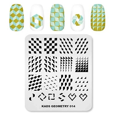 Image of KADS Nail Art Stamping Plate Template Geometry Design Tool DIY Image (GE014)