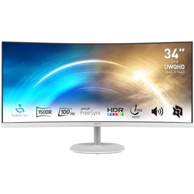 Image of Monitorius MSI PRO MP341CQW 34 Inch VA UWQHD Curved 100Hz 4ms 2xHDMI2.0 DP Speakers
