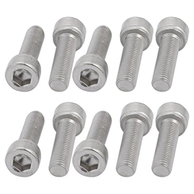 Image of sourcingmap M6x20mm 0.75mm Pitch 304 Stainless Steel Hex Socket Head Cap Screws Bolts 10pcs