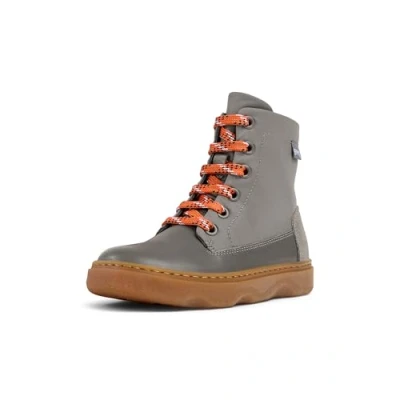 Image of Camper Kiddo Laceup ankle boots for kids, Size: 10K, Mittelgrau Leather and textile
