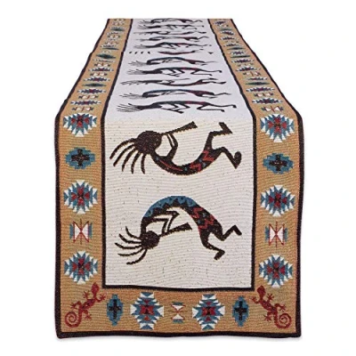 Image of DII Southwest Hacienda Stripe, Cotton, Kokopelli Tapestry, Table Runner, 13 x 72
