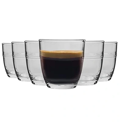 Image of Duralex Gigogne Shot Glass Espresso Cups 90ml Drinking Glasses Pack of 12
