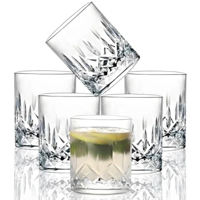 Image of VEILEDGEM [Look like Glass 9 Oz Set of 6 Tritan Plastic Drinking Glasses Dishwasher Safe BPA Free Unbreakable Juice Acrylic Tumblers Reusable Highball Water