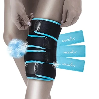 Image of NEENCA Knee Brace with Ice Pack Wrap,Medical Grade Support 3 Reusable Cold/Hot Gel Pack,Injury and Pain Relief for Meniscus Tear,ACL,Knee Surgery,Sprain &amp; Swelling