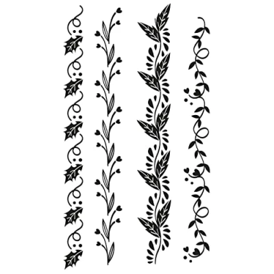 Image of Sizzix Clear Stamps 4PK Organic Borders by Olivia Rose 665976 Chapter 3 2022, Multicolor, One Size