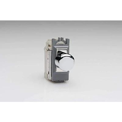 Image of Varilight 2 Way V Pro Push On/Off Rotary LED Dimmer 0 120W (1 Grid Space) Chrome