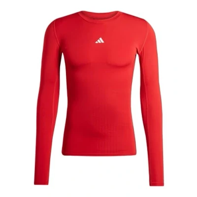 Image of adidas Performance Techfit Longsleeve Long sleeved top Team power red, Men&#039;s, Size: Large, red